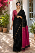 Nayantara x Black (with Pink pallu)