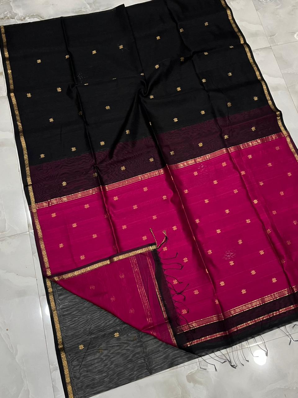 Nayantara x Black (with Pink pallu)